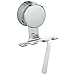 HOME SO Razor Holder with Suction Cup Hanger - Hygienic Bathroom Organizer Holds up to 3 Razors Shavers - Stainless Steel Chrome - Removable Reusable Stick on Bathroom Mirror or in Shower…
