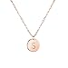MignonandMignon Rose Gold Initial Necklace Initial Disc Necklace Mothers Day Gift Bridesmaid Jewelry Gift for Her (S) - CN