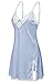 Halife Women's Sexy Sling V-neck Lace Trim Satin Chemises Slip Sleepwear