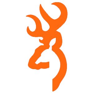 Browning buckmark 3 inch decal sticker orange