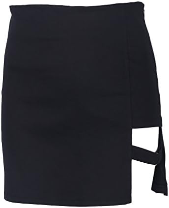 Padory Women Package Hip Skirts Gap Irregular Hem Pencil Micro Mini Skirt Black