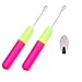 Luxxii (2 Pack) Latch Hook Crochet Needle included Mini Adhesive Hooks for Micro Braids, Hair Extension, Feather and Dread Maintenance Installation   