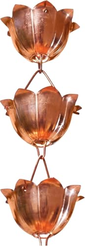 Monarch Rain Chains Lotus Copper Rain Chain