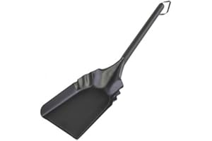 Rocky Mountain Goods Fireplace Ash Shovel Long - 20” - Heavy Gauge Steel - Heat Resistant Paint/Finish - Leather Hang Strap - Coal Shovel for Wood Stove (1)