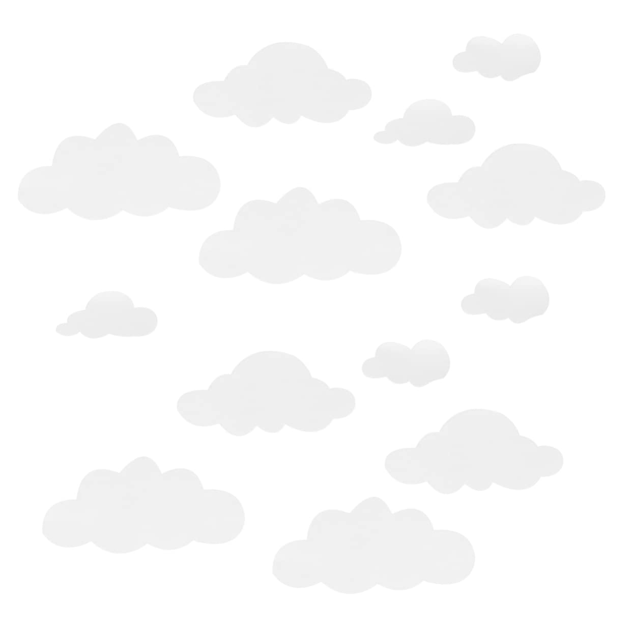 Photo 1 of Abaodam 96pcs Background Wall Stickers Cloud Window Sticker Playroom Wall Vinyl Decals Removable Cloud Art White Children's Room Decorate