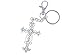 Alilang Crystal Rhinestone God Blessed Flower Floral Holy Cross Hook Key Chain, Aurora Borealis