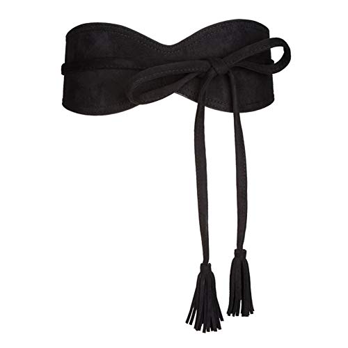 AecibzoWomen's Bowknot Wrap Around Self Tie Obi Waist Band Cinch Wide Boho Belt