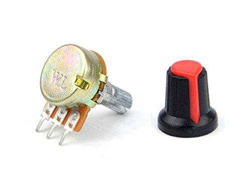 WGCD WMYCONGCONG 18 Pcs B1K B2K B5K B10K B20K B50K B100K B500K B1M Ohm Knurled Shaft Linear Rotary Taper Potentiometer with Cap Kit (18 PCS) - Thumbnail 2