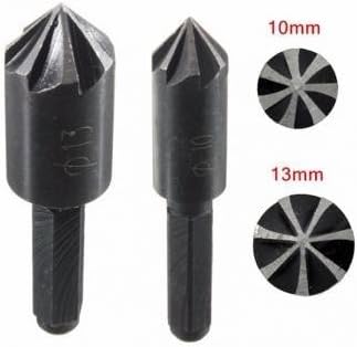 2pcs 7 Flute 82 Degree 1/4 Inch Hex Shank HCS Countersink Drill Bits Set Chamfer Cutter