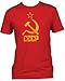 A&E Designs CCCP Soviet Russia Distressed Communism USSR Hammer Sickle Adult T-Shirt - Red, XL