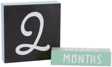 Baby Milestone Chalkboard Blocks Photo Prop - Phrase Block and Chalk Board, Weeks, Months, Years and Today I,