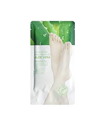 Nature Republic Real Squeeze Aloe Vera Peeling Foot Mask - 1pcs