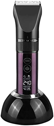 Electric Hair Clipper, Men's Trimmer Set, Cordless Mute Rechargeable LCD Display with Charging Base for Family Barber Shop
