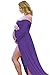 Maternity Dress for Photography Off Shoulder Long Sleeve Chiffon Gown Split Front Maxi Pregnancy Dresses for Photoshoot