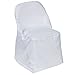 BalsaCircle 50 pcs White Folding Round Polyester Chair Covers for Party Wedding Linens Decorations Dinning Ceremony Reception Supplies
