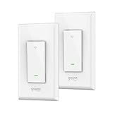 Smart Switch Gosund Wifi Light Switch Work with Alexa Google Home, Easy in-Wall Installation Single-Pole Only, No Hub Required,2 Pack