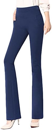ABCWOO Womens Stretch Dress Pants for Office Work Ladies High Waisted Ankle Trousers Petite Pull-On Bootcut Slacks