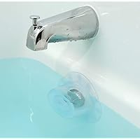 SlipX Solutions Bottomless Bath Overflow Drain Cover Adds Inches of Water to Tub for Warmer, Deeper Bath (Clear, 4" Diameter)