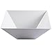 Elegant Disposable Plastic Serving Bowl 24 Pcs - 96 oz Heavyweight Fancy Large Square White Salad Bowls – Snack Bowl Party Set For Wedding, Christmas, Thanksgiving, Birthday & All Occasions