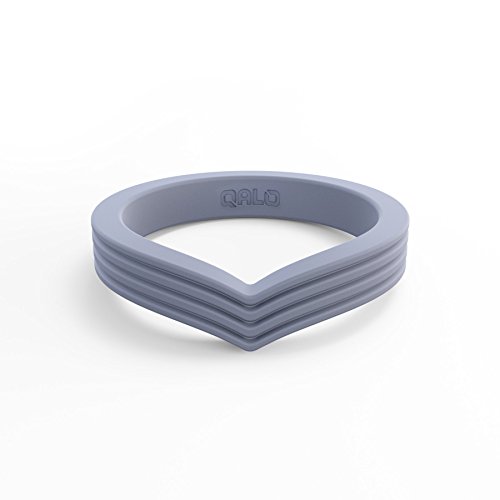 QALO Women's Stackable Silicone Ring, Blue Moonstone, Peak, Size 7