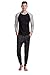 CYZ Men's Long Sleeve Thermal Waffle Baseball Crew Top-BlackGrey-L