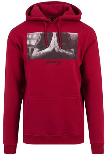 Herren Kapuzenpullover Pray Hoody, Ruby, M, MT275-00207-0046