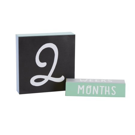 Baby Milestone Chalkboard Blocks Photo Prop - Phrase Block and Chalk Board, Weeks, Months, Years and Today I,