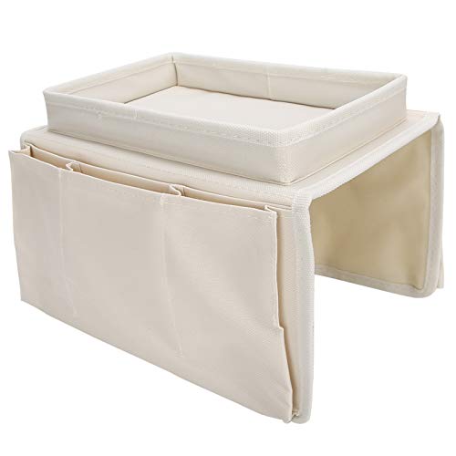 4 Pockets Sofa Armrest with Cup Holder Tray Chair Arm TV Remote… at Amazon
