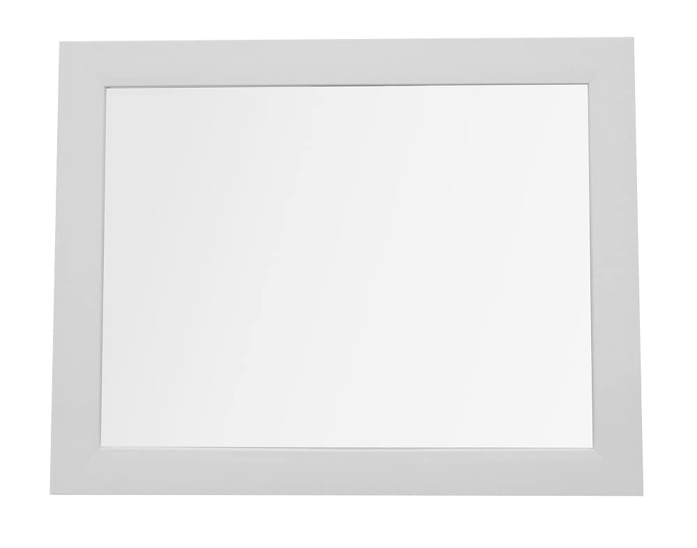 King Home S1710843 Wall Mirror with Frame, White, 30X40H, Other