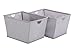 STORAGE MANIAC 2-Pack Medium Shelf Basket with Wire Frame, Home Tapered Storage Bins, Gray