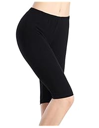 Pantalones cortos ajustados para dama con vestido, elásticos, longitud de la rodilla, pantalones delgados para yoga, pantalones cortos