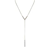 Humble Chic Women's Y-Chain Bar Necklace Chevron Lariat Long Delicate Chain