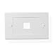 Cable Matters UL Listed 10-Pack 1 Port Keystone Wall Plate (Cat6, Cat5e Ethernet Wall Plate) in White