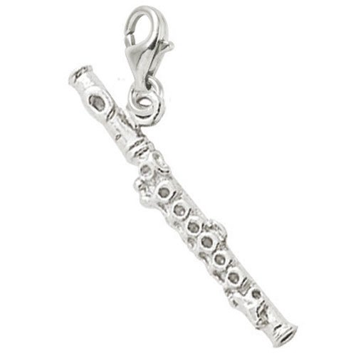 Rembrandt Charms Flute Charm with Lobster Clasp, Sterling Silver