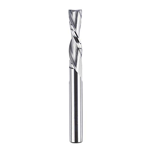 SpeTool 8mm Shank Down Cut Spiral Router Bit - 8mm Cutting Diameter Solid Carbide End Mill for Wood Carving - 32mm Cutting Length Precision CNC Bit for Plywood, MDF, Hardwood - 75mm OAL