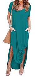 GRECERELLE Women's Casual Loose Pocket Long Dress
