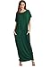 Verdusa Women's Summer Casual Loose Long Dress Short Sleeve Pocket Shift Maxi Dress Green L