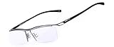 Bertha Men Z Pure Titanium Semi-rimless Eyeglasses Business Optical Frame 8189 (Silver)