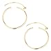 Clip On Spring Hoop Earrings for Non-Pierced Ears (40mm, Gold-Tone)