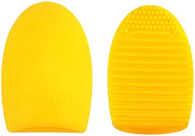 Makeup Brush Cleaner Cleaning Glove Brush Egg Cosmetic Washing Tools Silicone Brush Scrubber Board (Yellow)