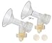 2X One-Piece Breastshields, Valves, Membranes to Replace Medela Pump Parts, Incl. Pump in Style, Lactina, Symphony, Swing; 24 mm Standard breastshields; Made by Maymom primary