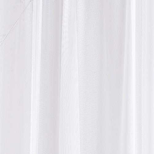 Warm Home Designs Standard Length White Sheer Window Scarf. Valance Scarves are 56 X 144 Inches in Size. Great As Window Treatments, Bed Canopy Or for Decorative Project. AM White 144"