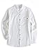 Plaid&Plain Men’s Long Sleeve Mandarin Collar Shirts Men’s Slim Fit Linen Shirt White L