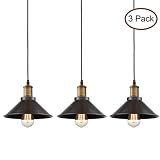 CLAXY Ecopower Industrial Edison Mini Oil Rubbed Bronze Pendant Light 3 Pack