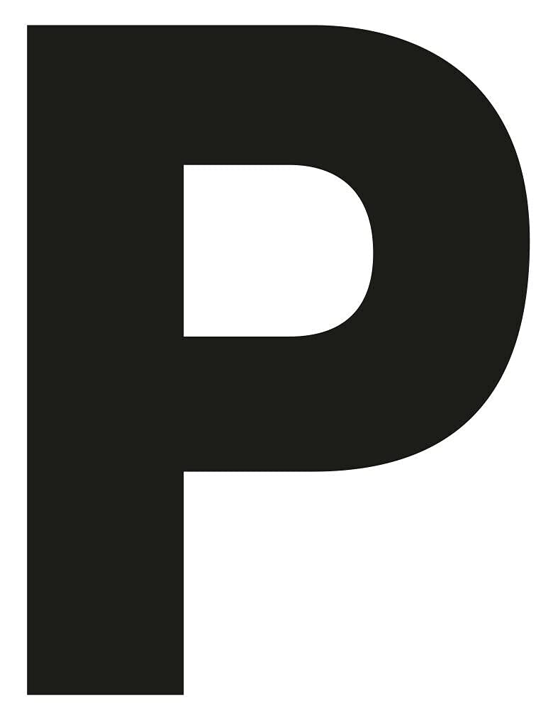 Merriway BH04049 (4 Pcs) Black Vinyl Stick-On Wheelie Bin Post Box Crate Dust Bin Letters 75mm (3 inch) Letter P - Pack of 4 Pieces