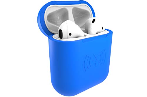 SliQ by East Brooklyn Labs EarPod Wireless Qi Charging and Protective Case for Ear Pod Earphones, Durable Soft Touch Silicone, Great Gift Idea (Blue)