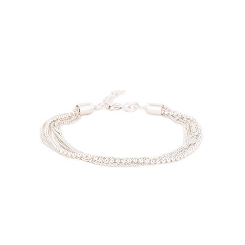 92.5 Sterling Silver Multi Chain Bracelet for Women and Men