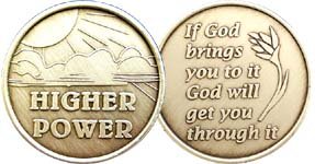 Wendells Higher Power Bronze Medallion If God Brings You To It God Will Get You Through It