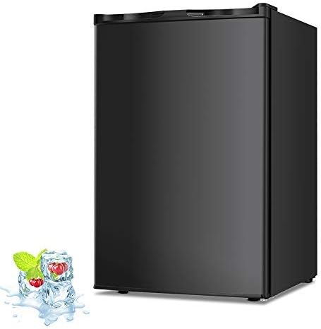 Kismile 3.0 Cu.ft Upright Freezer with Compact Reversible Single Door,Removable Shelves Free Standing Mini Freezer with Adjustable Thermostat for Home/Kitchen/Office (Black)