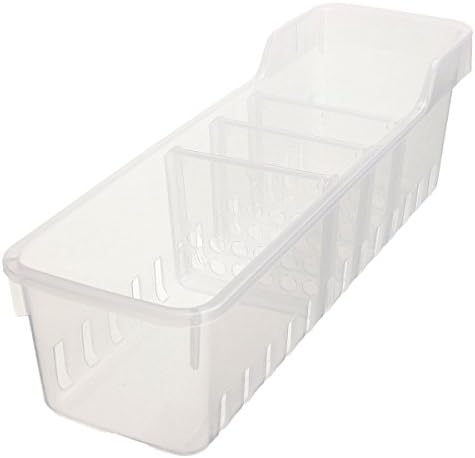 Shop24Hrs Transparent Refrigerator Food Storage Box Crisper Container Kitchen Refrigerator Food Snack Orangize Size L White Color